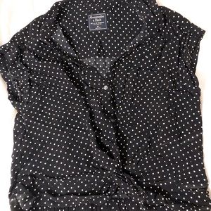 Black and white dotted blouse
